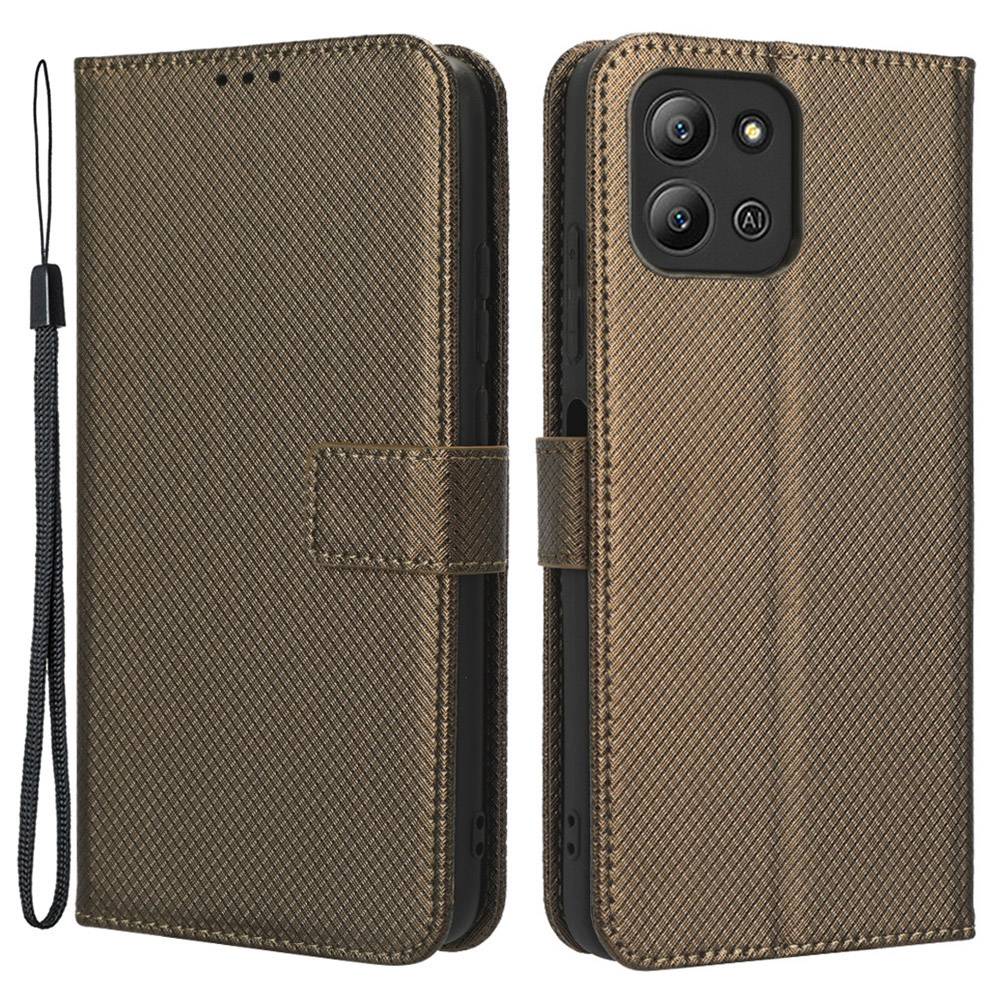 For Infinix Hot 11 2022 4G X675 Magnetic PU Leather Flip Cover Diamond Texture Wallet Stand Full Protective Folio Case