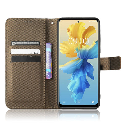 For Infinix Hot 11 2022 4G X675 Magnetic PU Leather Flip Cover Diamond Texture Wallet Stand Full Protective Folio Case