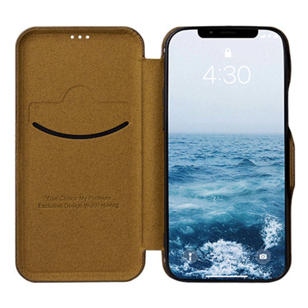 VIETAO For iPhone 13 Pro 6.1 inch Phone Case Anti-Fall Shockproof Case PU Leather Phone Cover with Stand / Card Holder