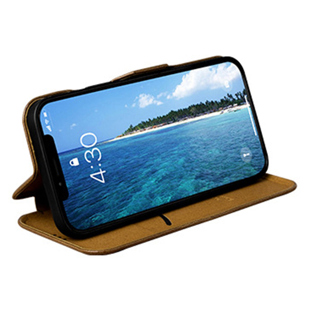 VIETAO For iPhone 13 Pro 6.1 inch Phone Case Anti-Fall Shockproof Case PU Leather Phone Cover with Stand / Card Holder