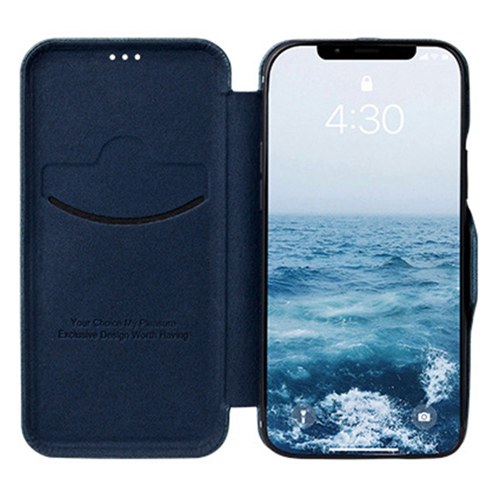 VIETAO For iPhone 13 Pro 6.1 inch Phone Case Anti-Fall Shockproof Case PU Leather Phone Cover with Stand / Card Holder