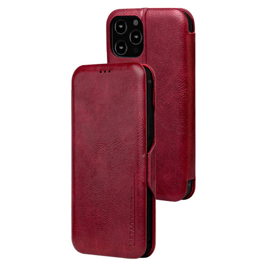 VIETAO For iPhone 13 Pro 6.1 inch Phone Case Anti-Fall Shockproof Case PU Leather Phone Cover with Stand / Card Holder