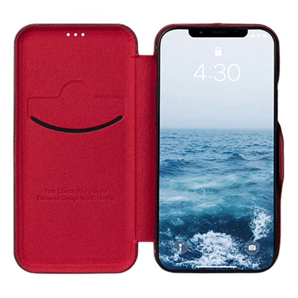VIETAO For iPhone 13 Pro 6.1 inch Phone Case Anti-Fall Shockproof Case PU Leather Phone Cover with Stand / Card Holder