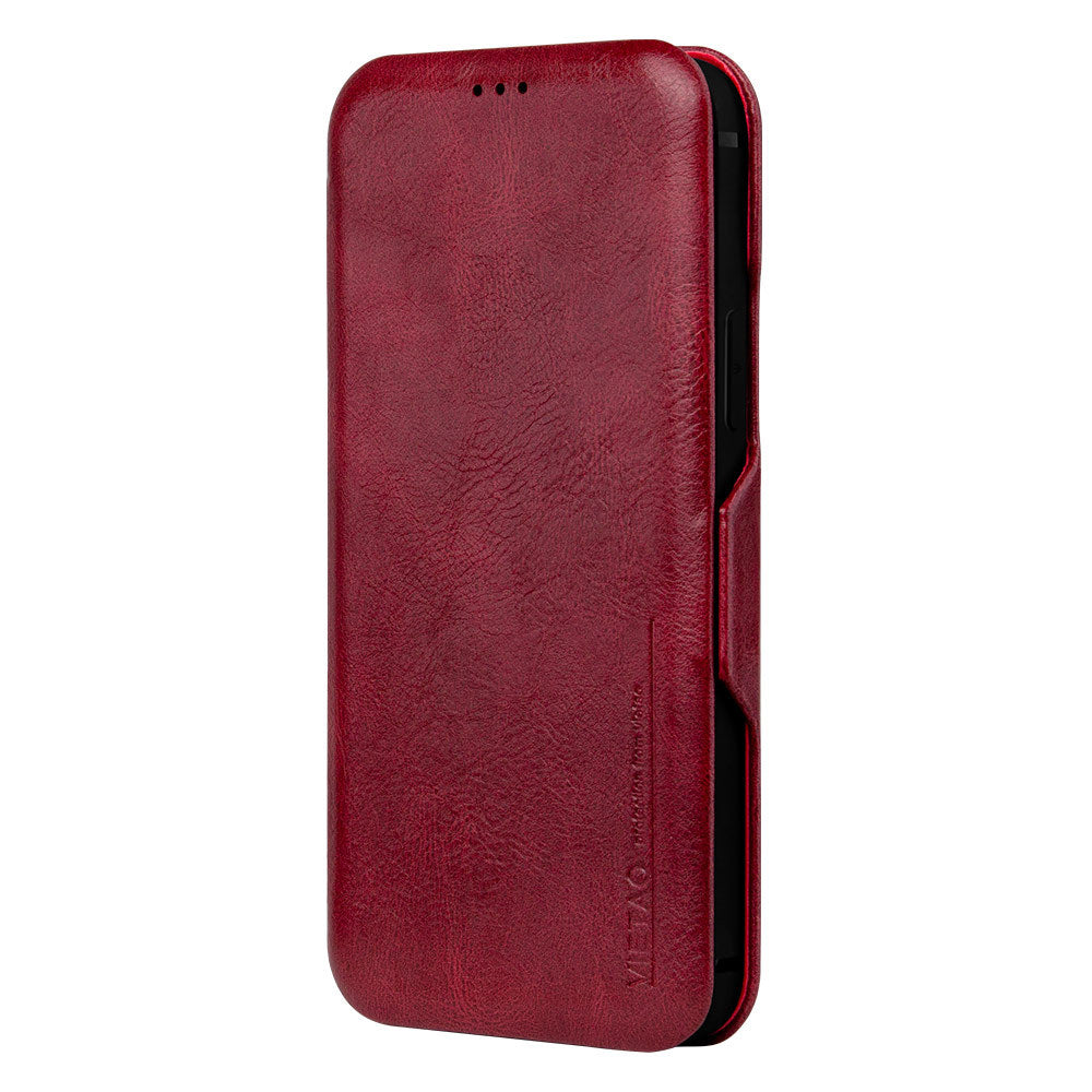 VIETAO For iPhone 13 Pro 6.1 inch Phone Case Anti-Fall Shockproof Case PU Leather Phone Cover with Stand / Card Holder