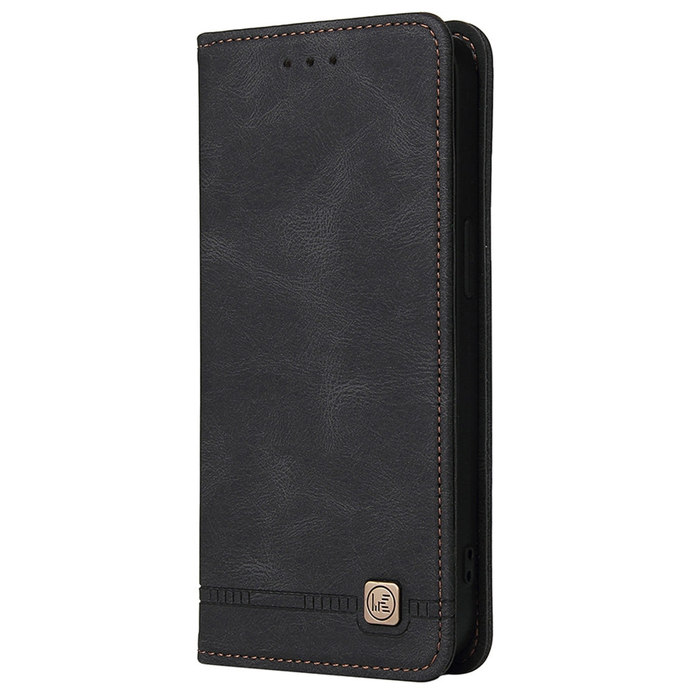 For iPhone 13 Pro 6.1 inch Shockproof Phone Cover Hardware Decor Magnetic Business Style PU Leather Wallet Case