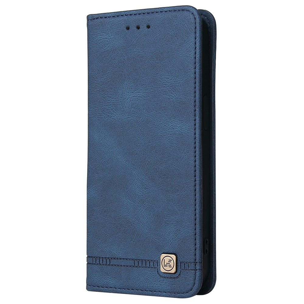 For iPhone 13 Pro 6.1 inch Shockproof Phone Cover Hardware Decor Magnetic Business Style PU Leather Wallet Case
