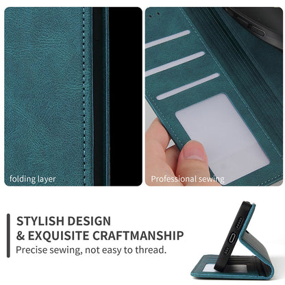 For iPhone 13 Pro 6.1 inch Shockproof Phone Cover Hardware Decor Magnetic Business Style PU Leather Wallet Case