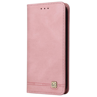 For iPhone 13 Pro 6.1 inch Shockproof Phone Cover Hardware Decor Magnetic Business Style PU Leather Wallet Case