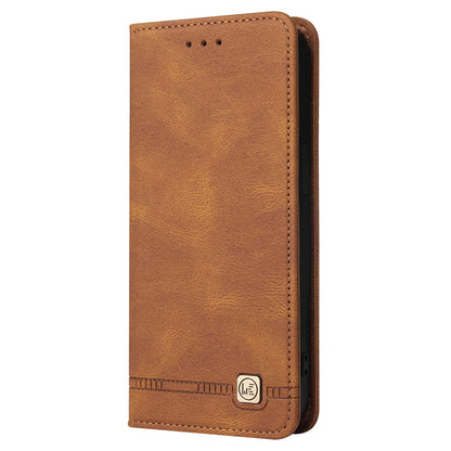 For iPhone 13 Pro 6.1 inch Shockproof Phone Cover Hardware Decor Magnetic Business Style PU Leather Wallet Case