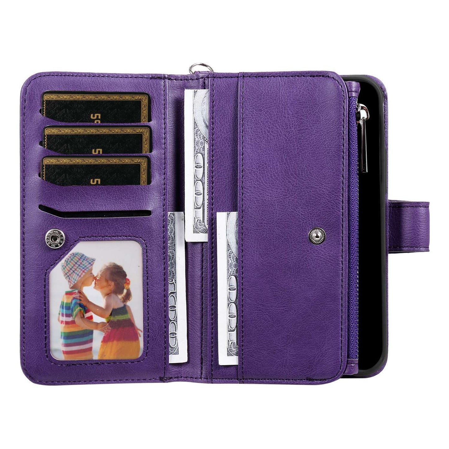 KT Multi-functional Series-4 for Samsung Galaxy A52s 5G / A52 5G / 4G PU Leather Wallet Case Zipper Pocket Phone Cover Adjustable Stand Shell