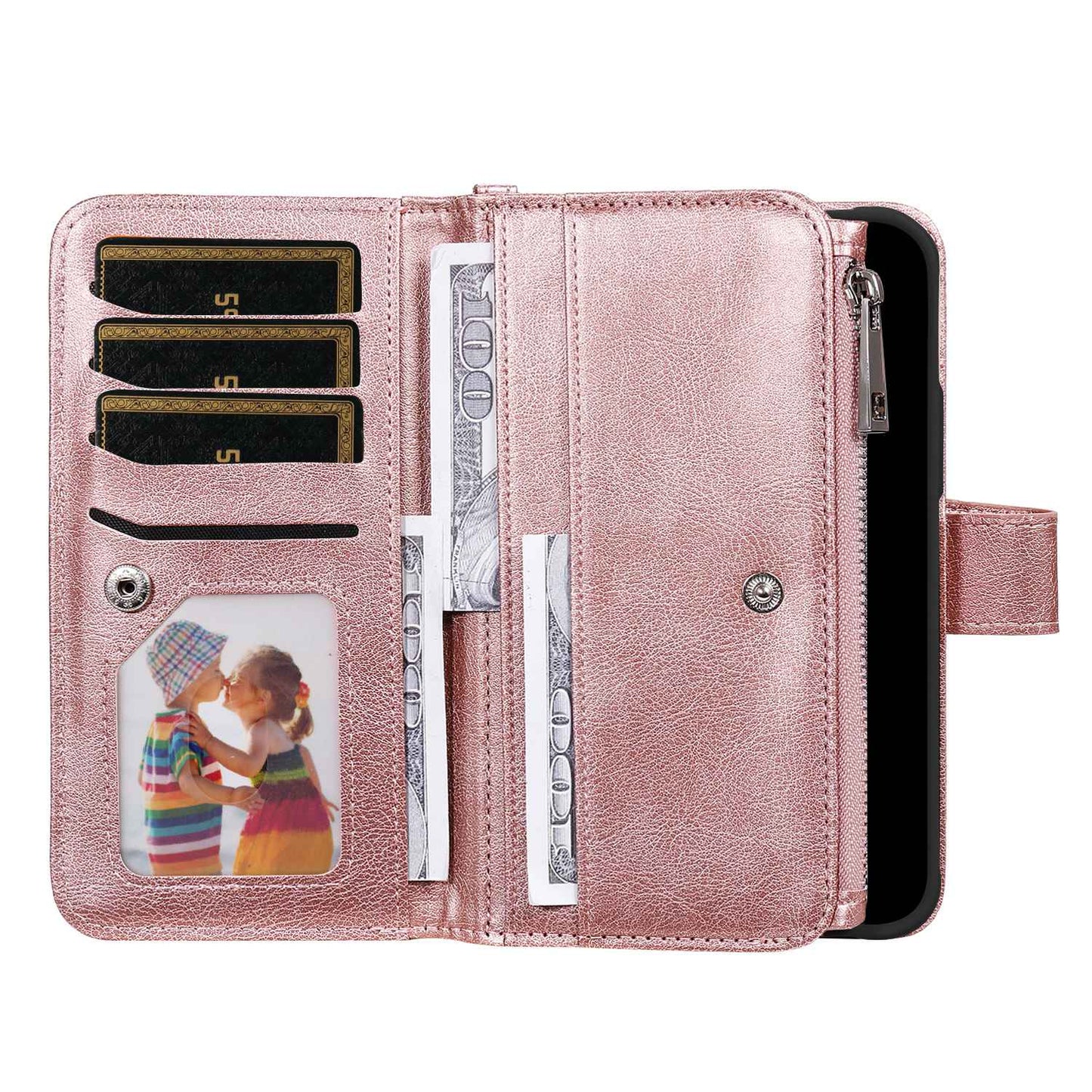 KT Multi-functional Series-4 for Samsung Galaxy A52s 5G / A52 5G / 4G PU Leather Wallet Case Zipper Pocket Phone Cover Adjustable Stand Shell