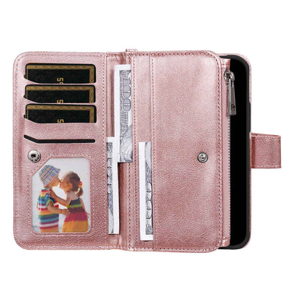 KT Multi-functional Series-4 for Samsung Galaxy A52s 5G / A52 5G / 4G PU Leather Wallet Case Zipper Pocket Phone Cover Adjustable Stand Shell