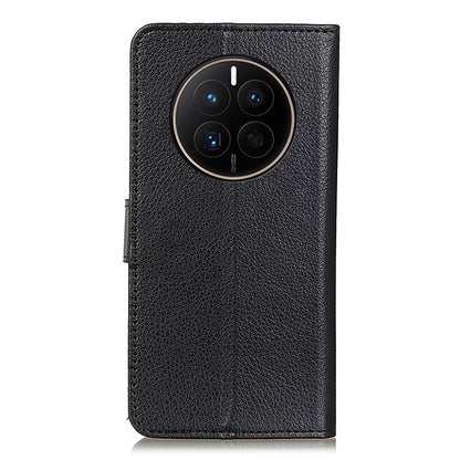 For Huawei Mate 50 4G Stand Function Magnetic Closure Wallet Case Litchi Texture PU Leather Flip Phone Shell