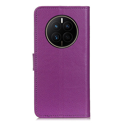 For Huawei Mate 50 4G Stand Function Magnetic Closure Wallet Case Litchi Texture PU Leather Flip Phone Shell