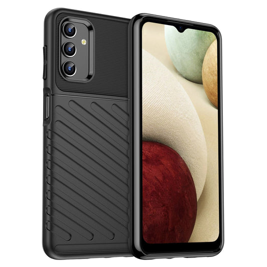 For Samsung Galaxy A04s 4G (164.7 x 76.7 x 9.1 mm) Thunder Series Thickened TPU Soft Phone Case Twill Texture Drop-proof Cover