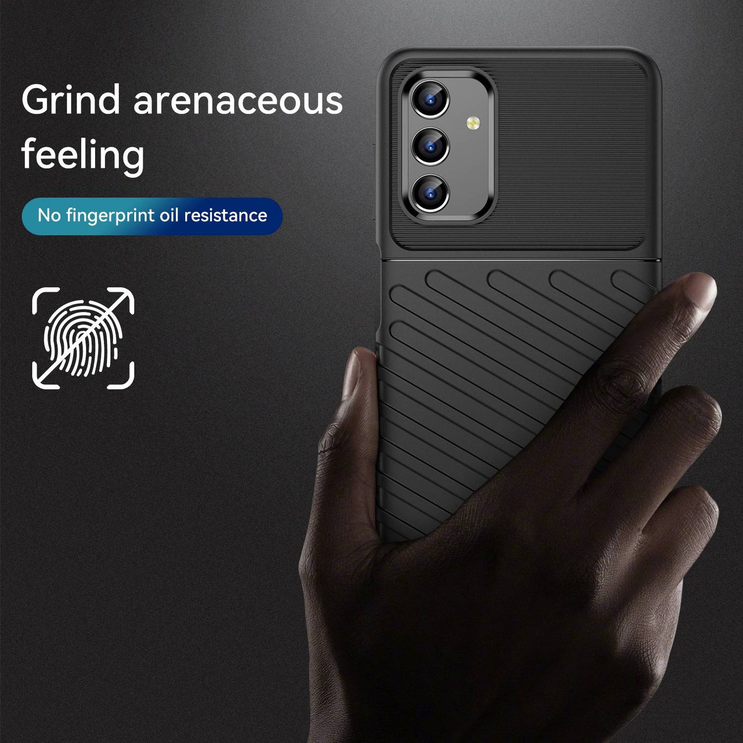 For Samsung Galaxy A04s 4G (164.7 x 76.7 x 9.1 mm) Thunder Series Thickened TPU Soft Phone Case Twill Texture Drop-proof Cover