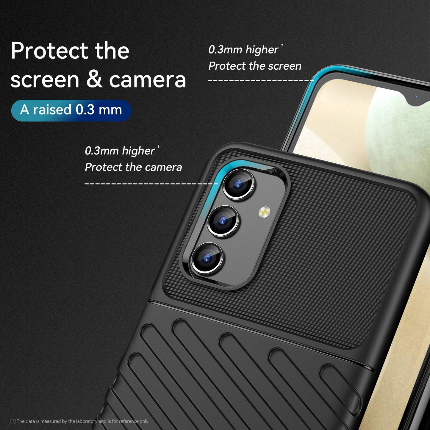 For Samsung Galaxy A04s 4G (164.7 x 76.7 x 9.1 mm) Thunder Series Thickened TPU Soft Phone Case Twill Texture Drop-proof Cover