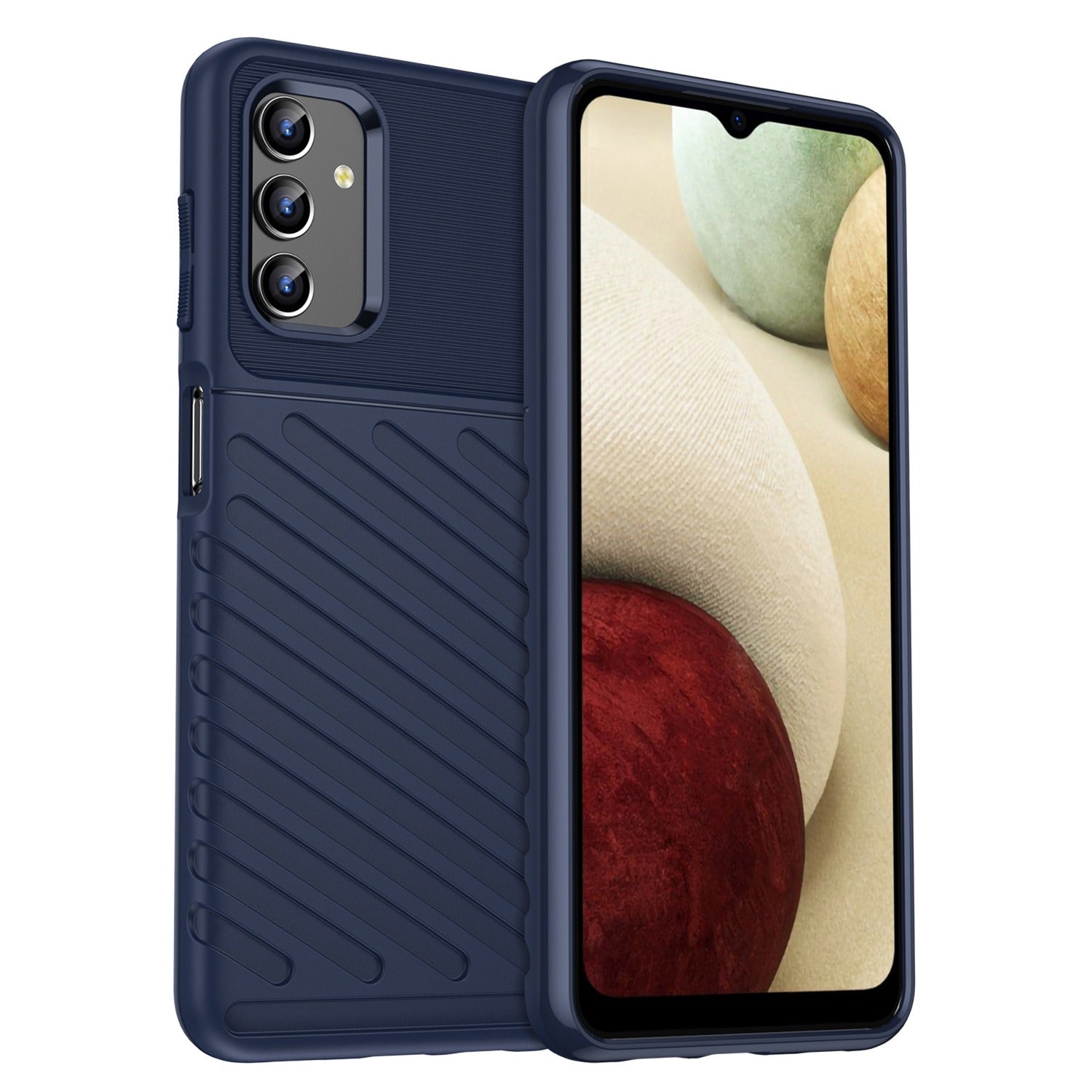 For Samsung Galaxy A04s 4G (164.7 x 76.7 x 9.1 mm) Thunder Series Thickened TPU Soft Phone Case Twill Texture Drop-proof Cover