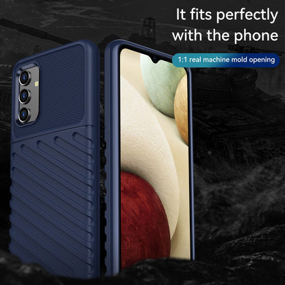 For Samsung Galaxy A04s 4G (164.7 x 76.7 x 9.1 mm) Thunder Series Thickened TPU Soft Phone Case Twill Texture Drop-proof Cover