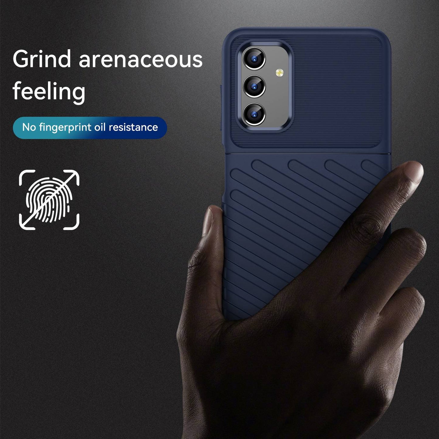 For Samsung Galaxy A04s 4G (164.7 x 76.7 x 9.1 mm) Thunder Series Thickened TPU Soft Phone Case Twill Texture Drop-proof Cover