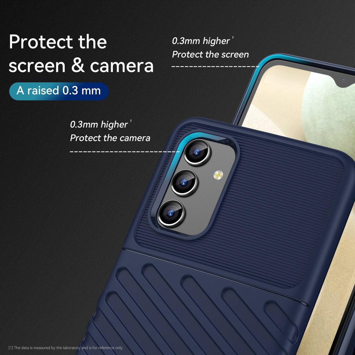 For Samsung Galaxy A04s 4G (164.7 x 76.7 x 9.1 mm) Thunder Series Thickened TPU Soft Phone Case Twill Texture Drop-proof Cover