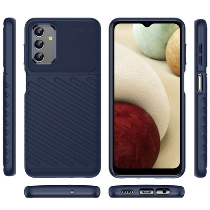 For Samsung Galaxy A04s 4G (164.7 x 76.7 x 9.1 mm) Thunder Series Thickened TPU Soft Phone Case Twill Texture Drop-proof Cover