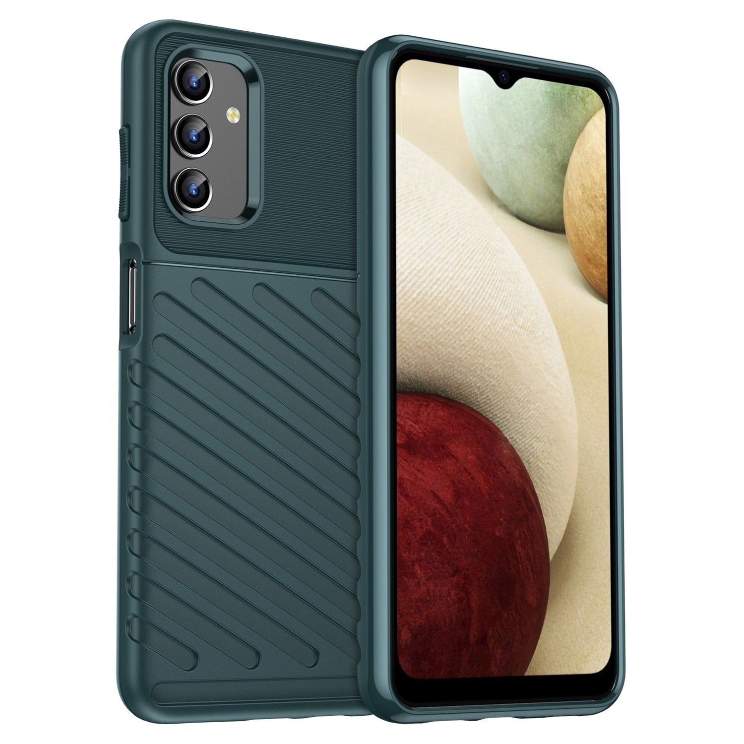 For Samsung Galaxy A04s 4G (164.7 x 76.7 x 9.1 mm) Thunder Series Thickened TPU Soft Phone Case Twill Texture Drop-proof Cover