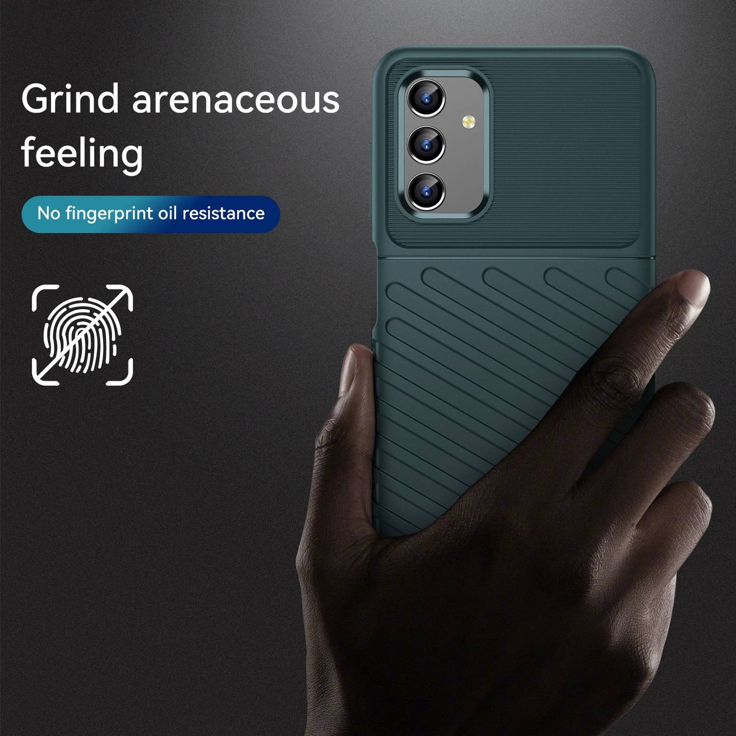 For Samsung Galaxy A04s 4G (164.7 x 76.7 x 9.1 mm) Thunder Series Thickened TPU Soft Phone Case Twill Texture Drop-proof Cover