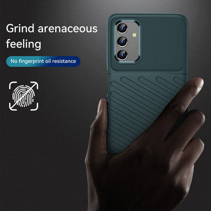 For Samsung Galaxy A04s 4G (164.7 x 76.7 x 9.1 mm) Thunder Series Thickened TPU Soft Phone Case Twill Texture Drop-proof Cover