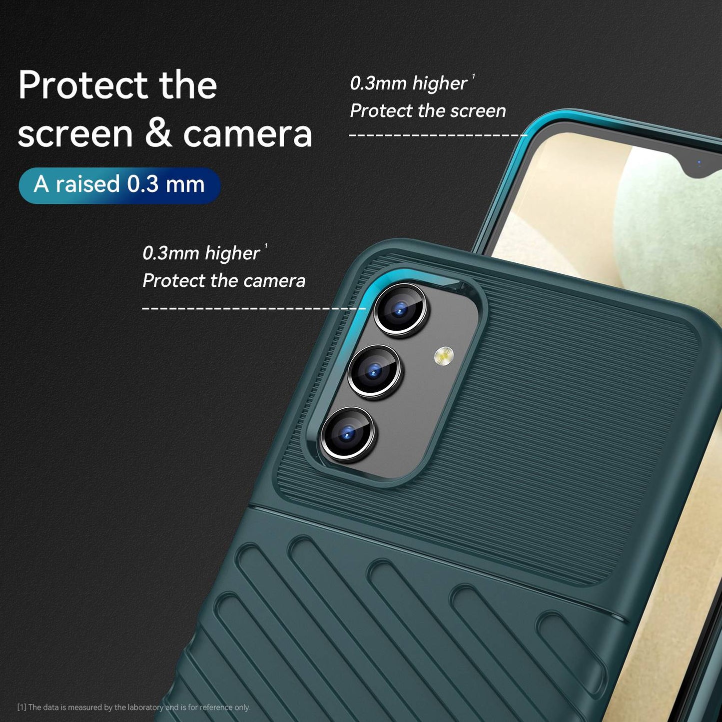 For Samsung Galaxy A04s 4G (164.7 x 76.7 x 9.1 mm) Thunder Series Thickened TPU Soft Phone Case Twill Texture Drop-proof Cover