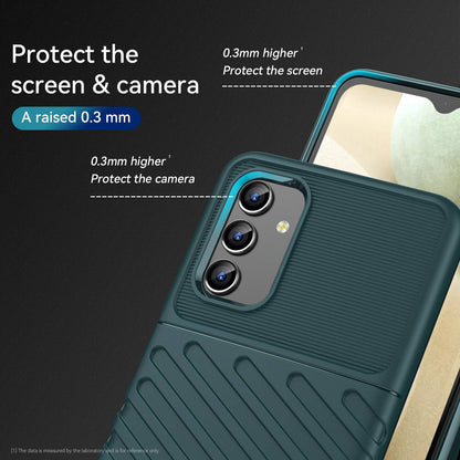 For Samsung Galaxy A04s 4G (164.7 x 76.7 x 9.1 mm) Thunder Series Thickened TPU Soft Phone Case Twill Texture Drop-proof Cover