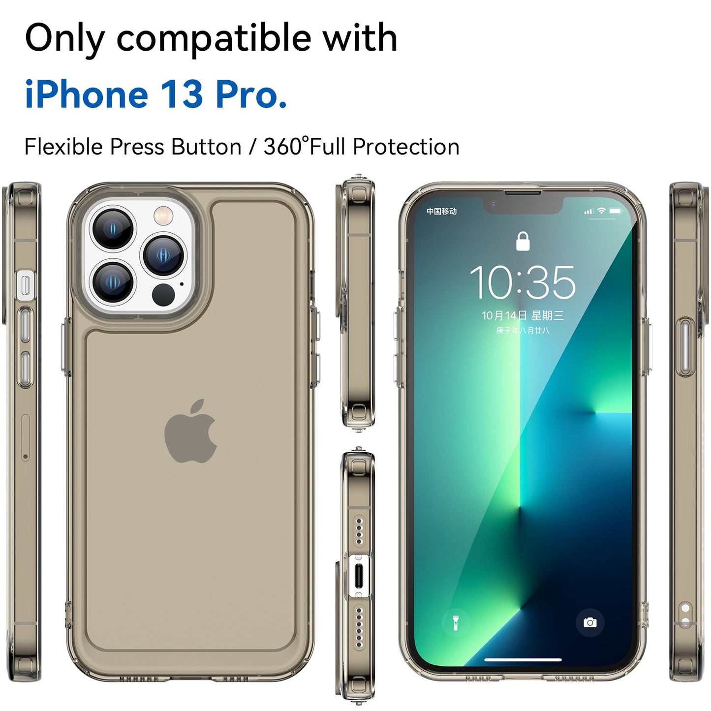 Candy Series for iPhone 13 Pro 6.1 inch Phone Case Wear-resistant Soft TPU Back Cover with Airbag Corner Protection