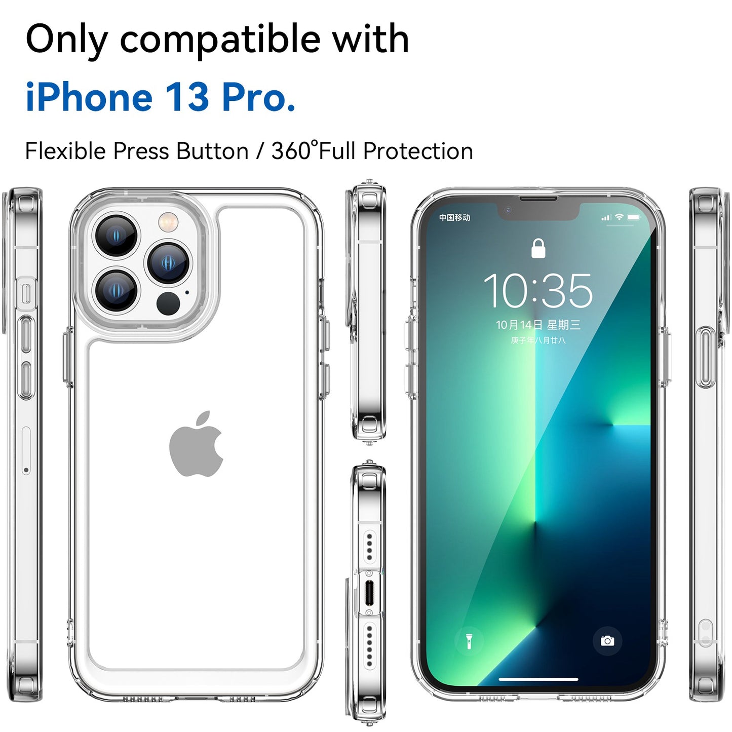 Candy Series for iPhone 13 Pro 6.1 inch Phone Case Wear-resistant Soft TPU Back Cover with Airbag Corner Protection