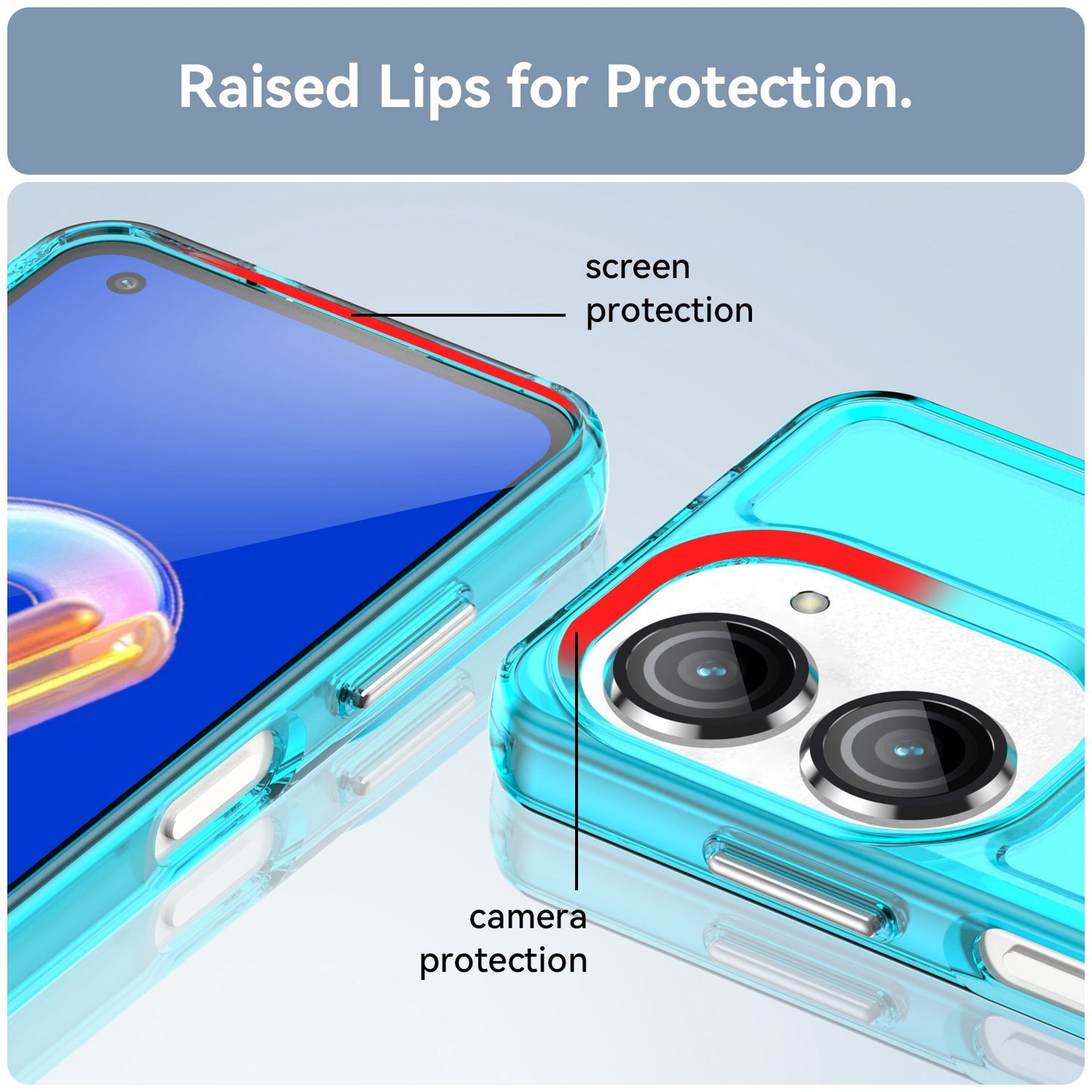 For Asus Zenfone 9 5G Candy Series Air Cushion Shock Absorption Case Soft TPU Brushed Texture Protective Cover