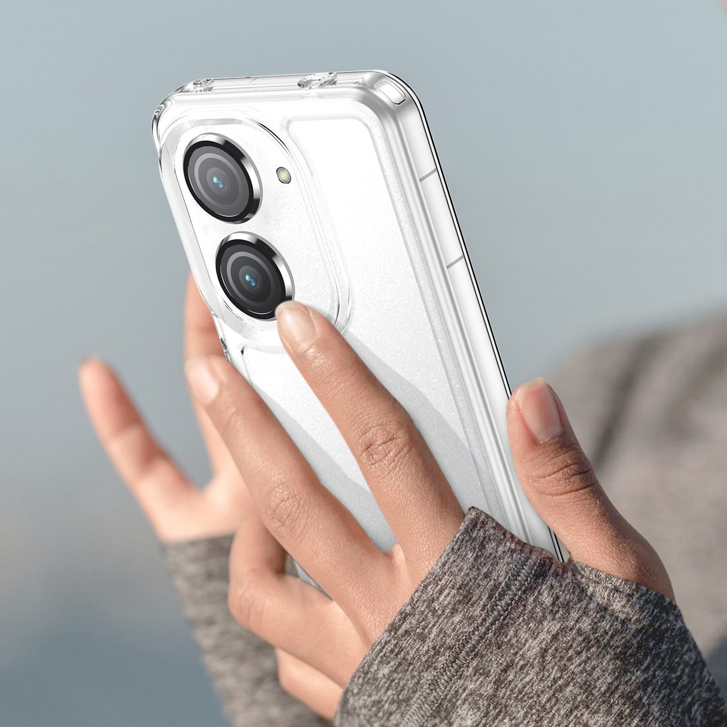 For Asus Zenfone 9 5G Candy Series Air Cushion Shock Absorption Case Soft TPU Brushed Texture Protective Cover