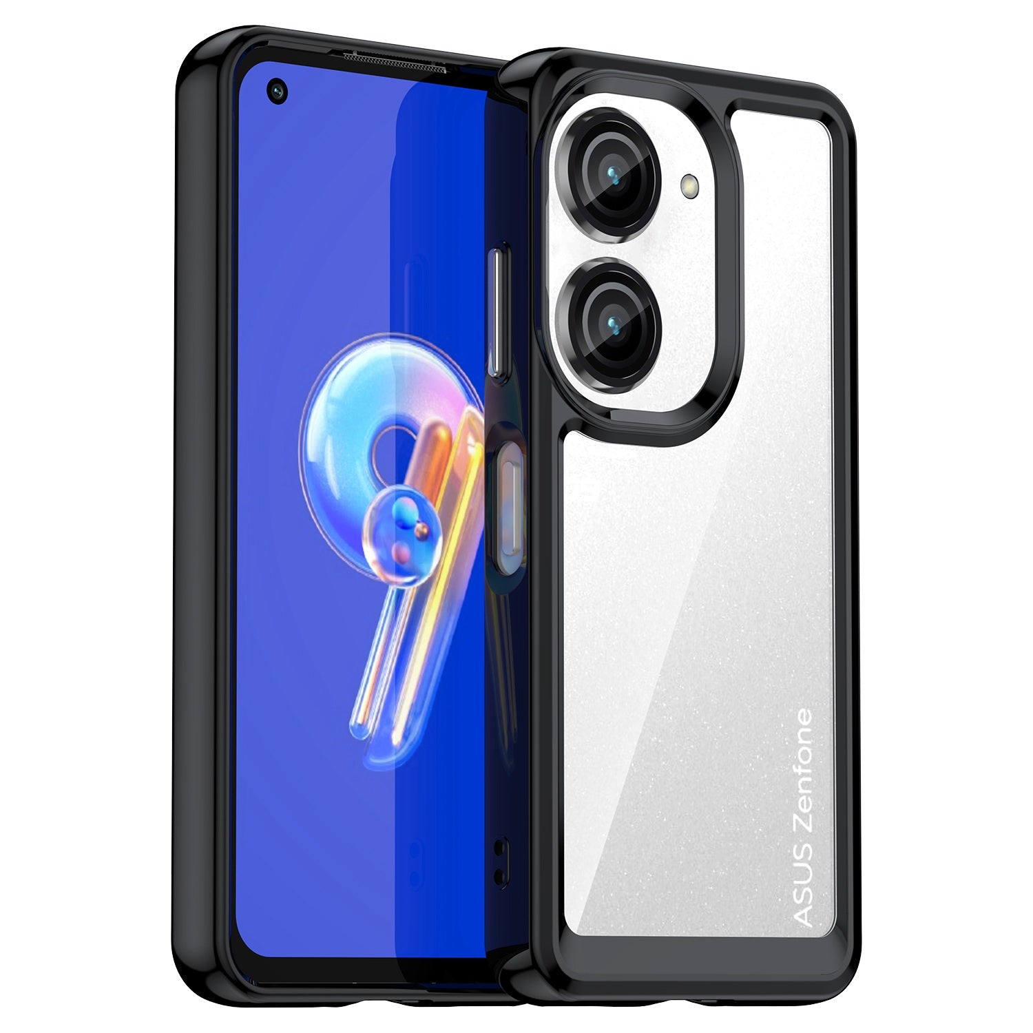 For Asus Zenfone 9 5G TPU + Acrylic Clear Back Phone Protective Case Anti-drop Anti-scratch Back Cover