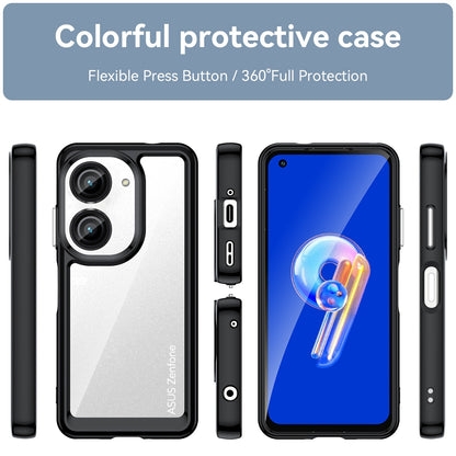For Asus Zenfone 9 5G TPU + Acrylic Clear Back Phone Protective Case Anti-drop Anti-scratch Back Cover