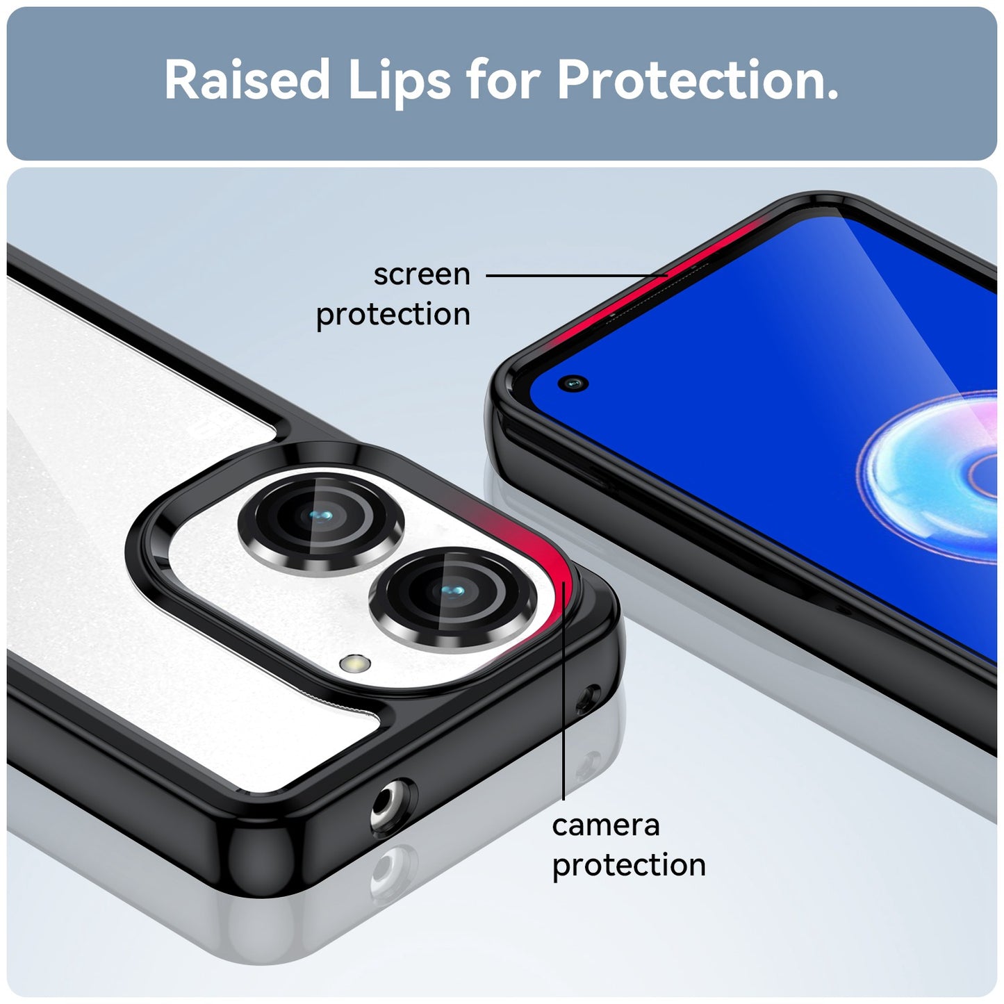 For Asus Zenfone 9 5G TPU + Acrylic Clear Back Phone Protective Case Anti-drop Anti-scratch Back Cover