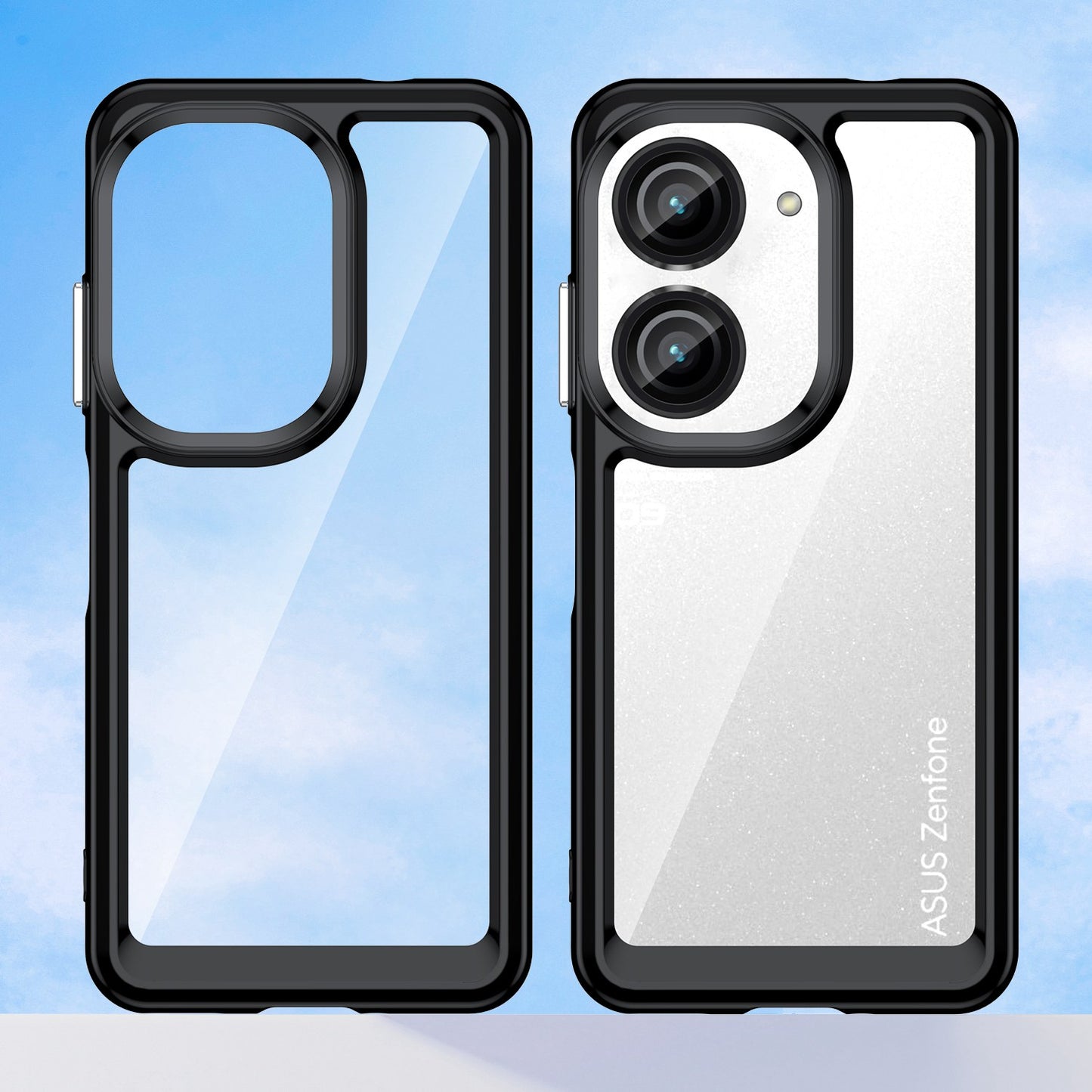 For Asus Zenfone 9 5G TPU + Acrylic Clear Back Phone Protective Case Anti-drop Anti-scratch Back Cover