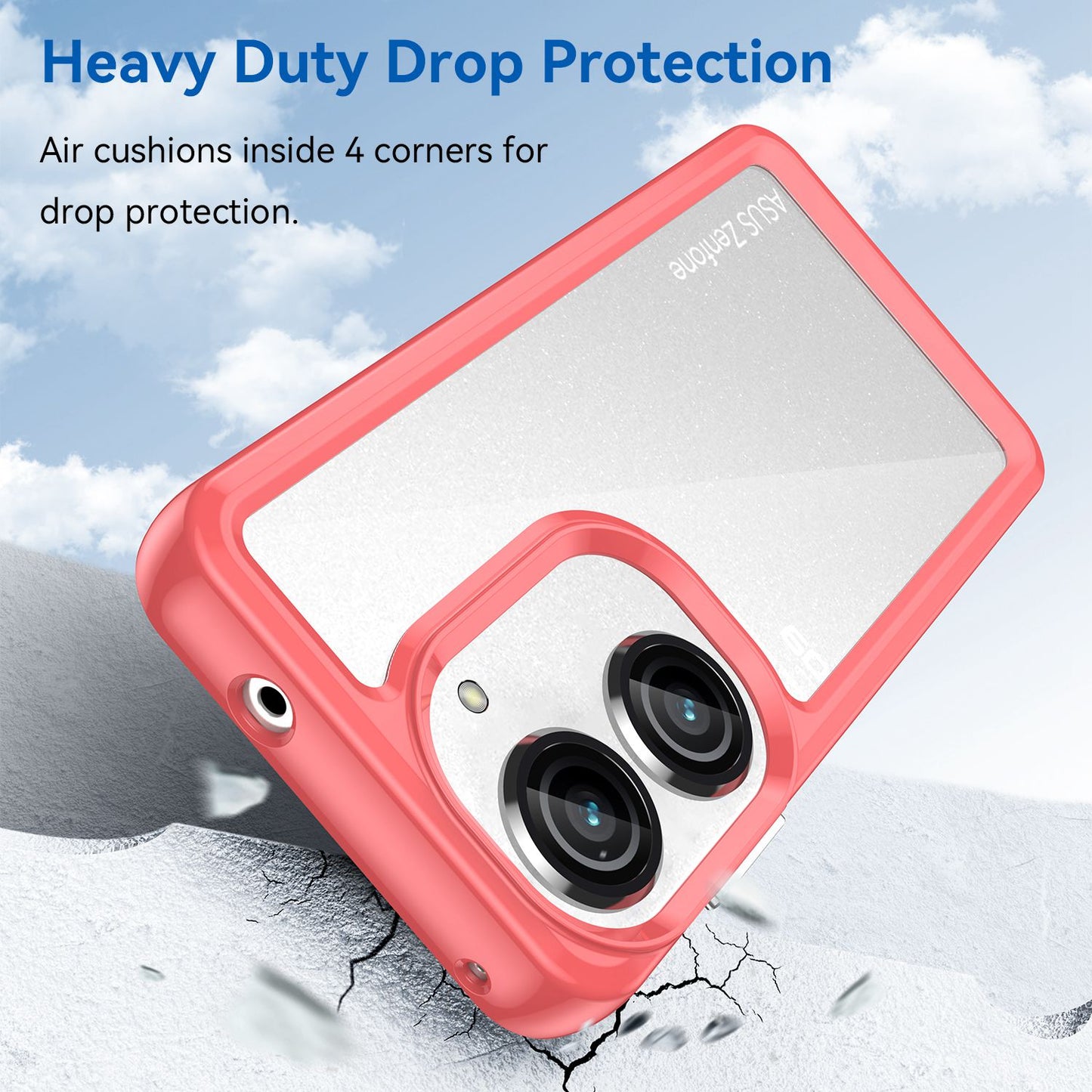 For Asus Zenfone 9 5G TPU + Acrylic Clear Back Phone Protective Case Anti-drop Anti-scratch Back Cover