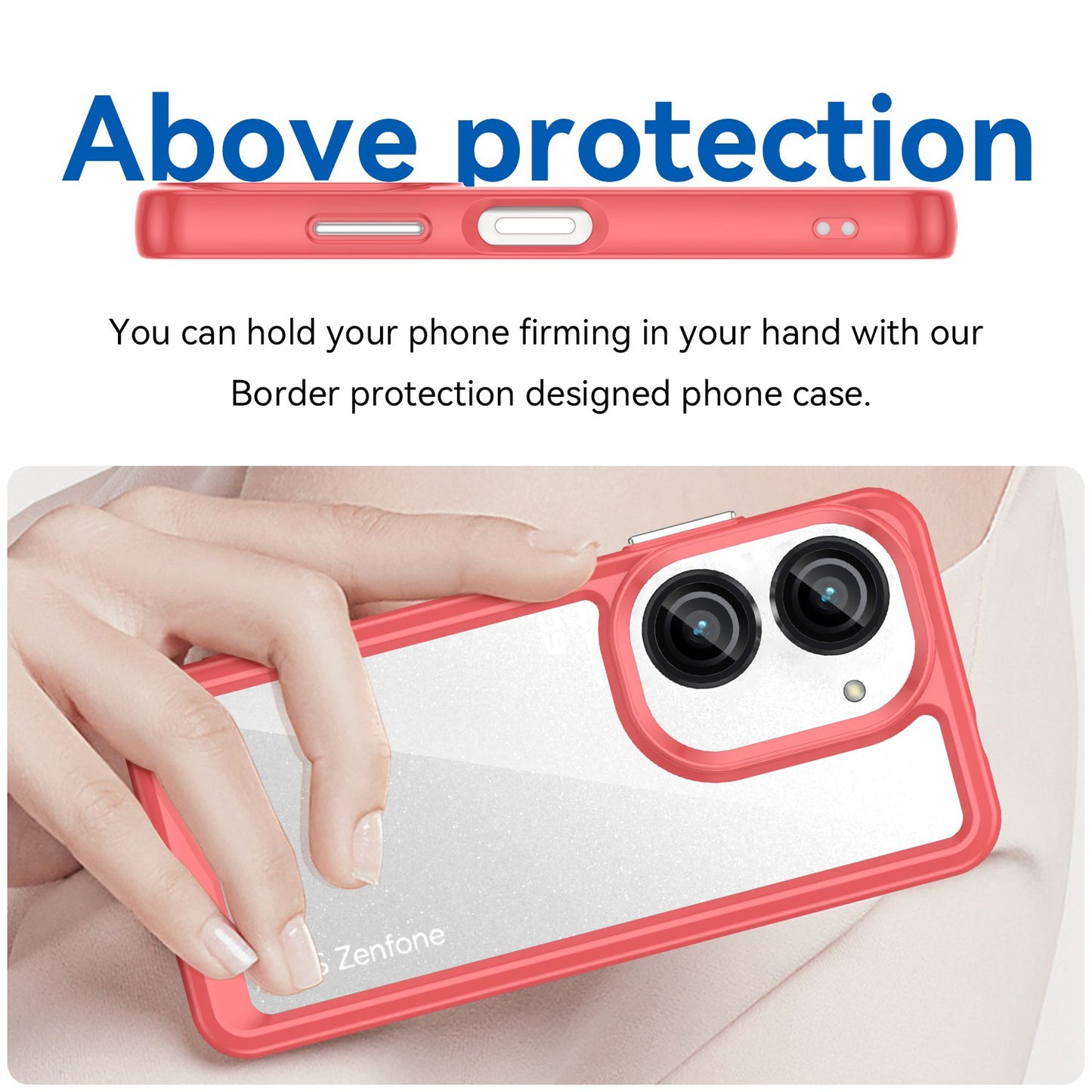 For Asus Zenfone 9 5G TPU + Acrylic Clear Back Phone Protective Case Anti-drop Anti-scratch Back Cover