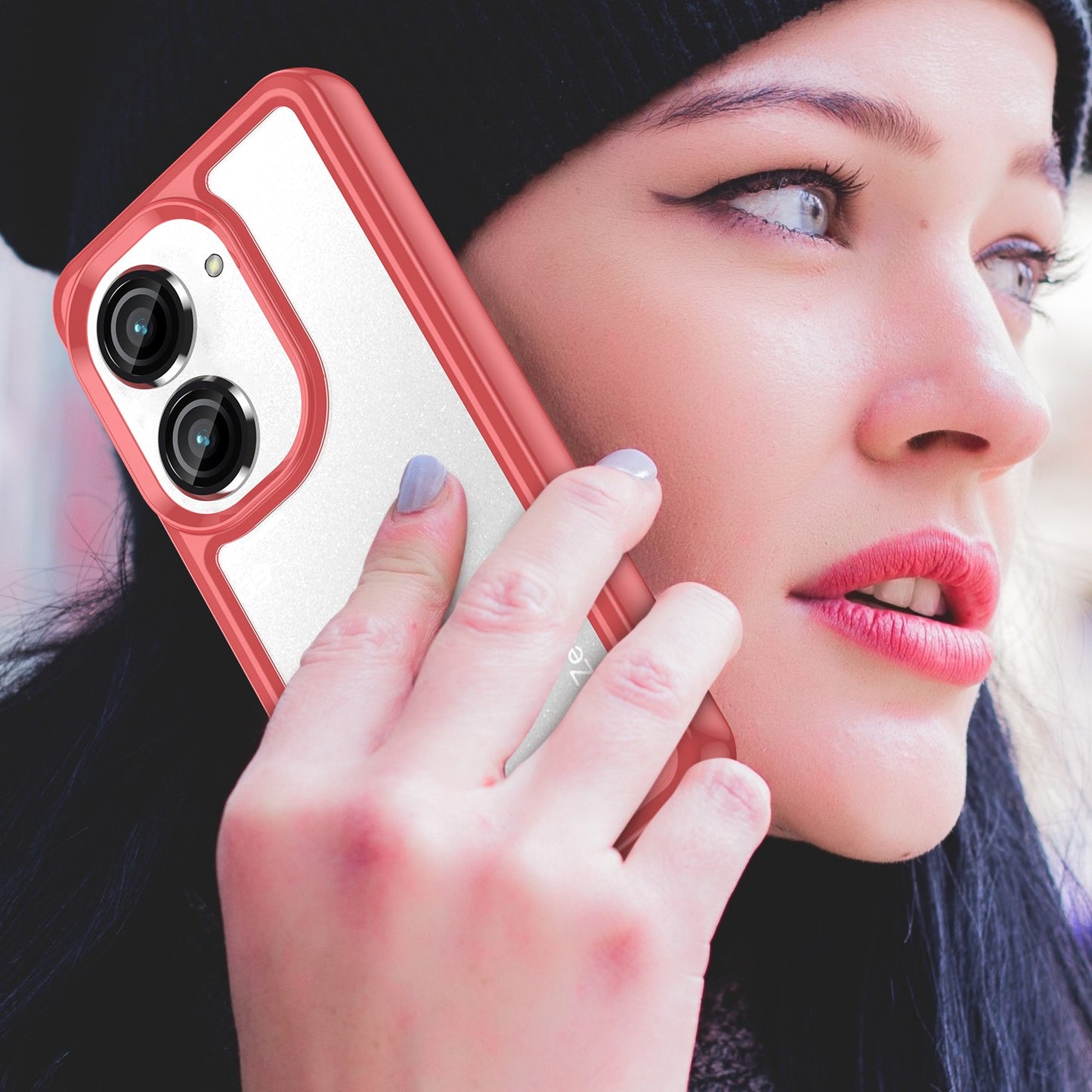 For Asus Zenfone 9 5G TPU + Acrylic Clear Back Phone Protective Case Anti-drop Anti-scratch Back Cover
