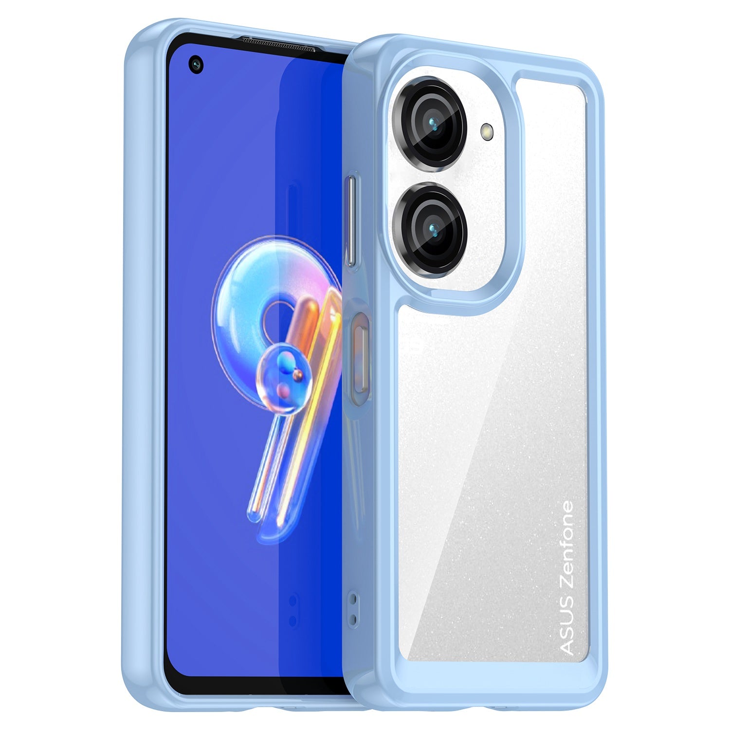 For Asus Zenfone 9 5G TPU + Acrylic Clear Back Phone Protective Case Anti-drop Anti-scratch Back Cover