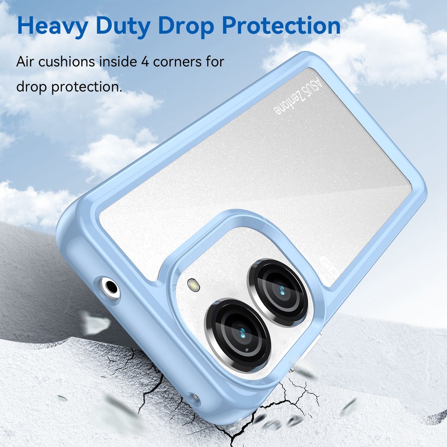 For Asus Zenfone 9 5G TPU + Acrylic Clear Back Phone Protective Case Anti-drop Anti-scratch Back Cover