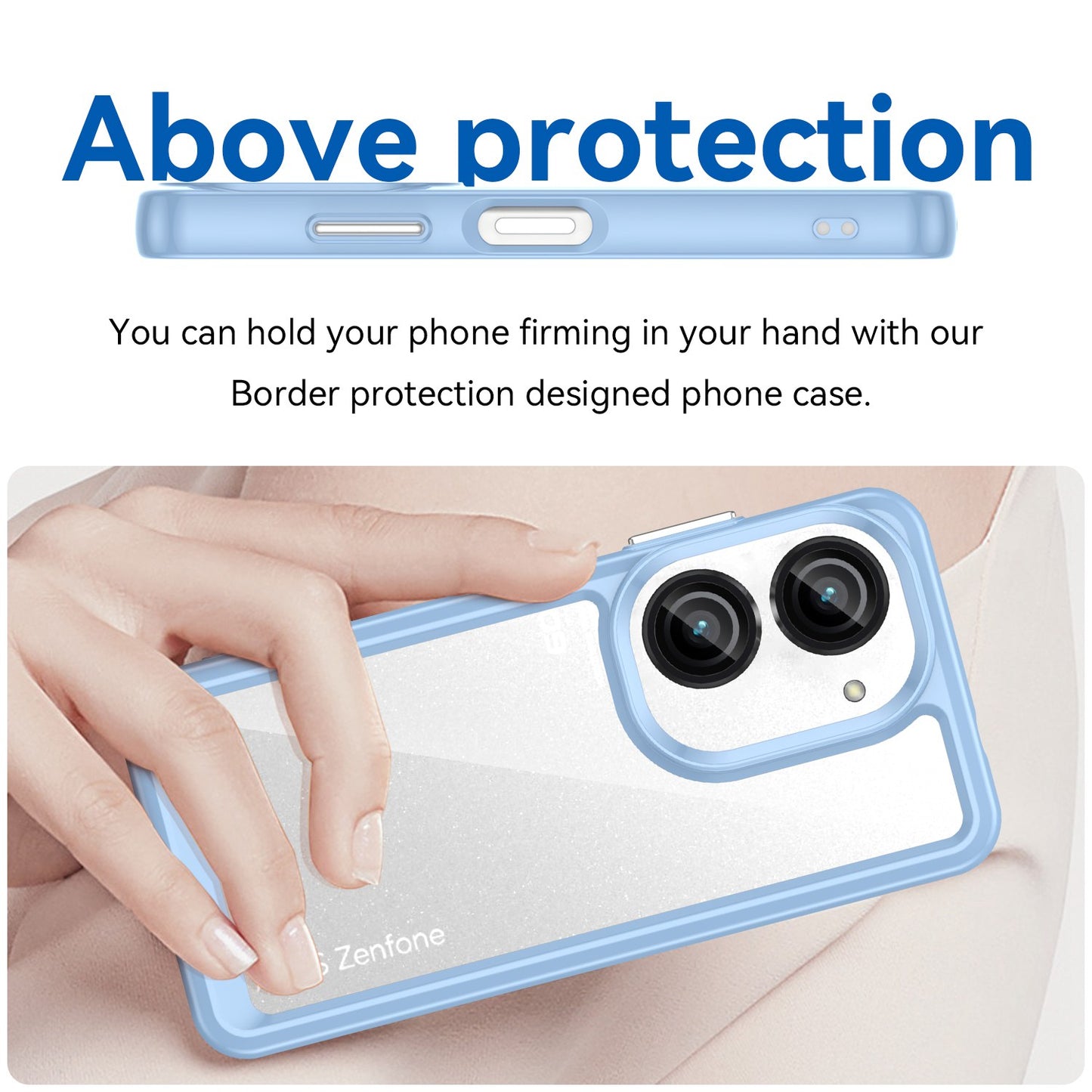 For Asus Zenfone 9 5G TPU + Acrylic Clear Back Phone Protective Case Anti-drop Anti-scratch Back Cover