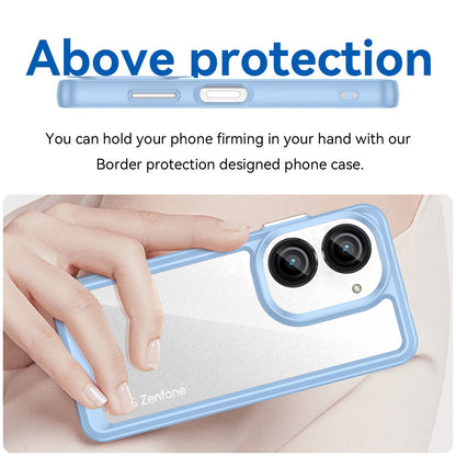 For Asus Zenfone 9 5G TPU + Acrylic Clear Back Phone Protective Case Anti-drop Anti-scratch Back Cover