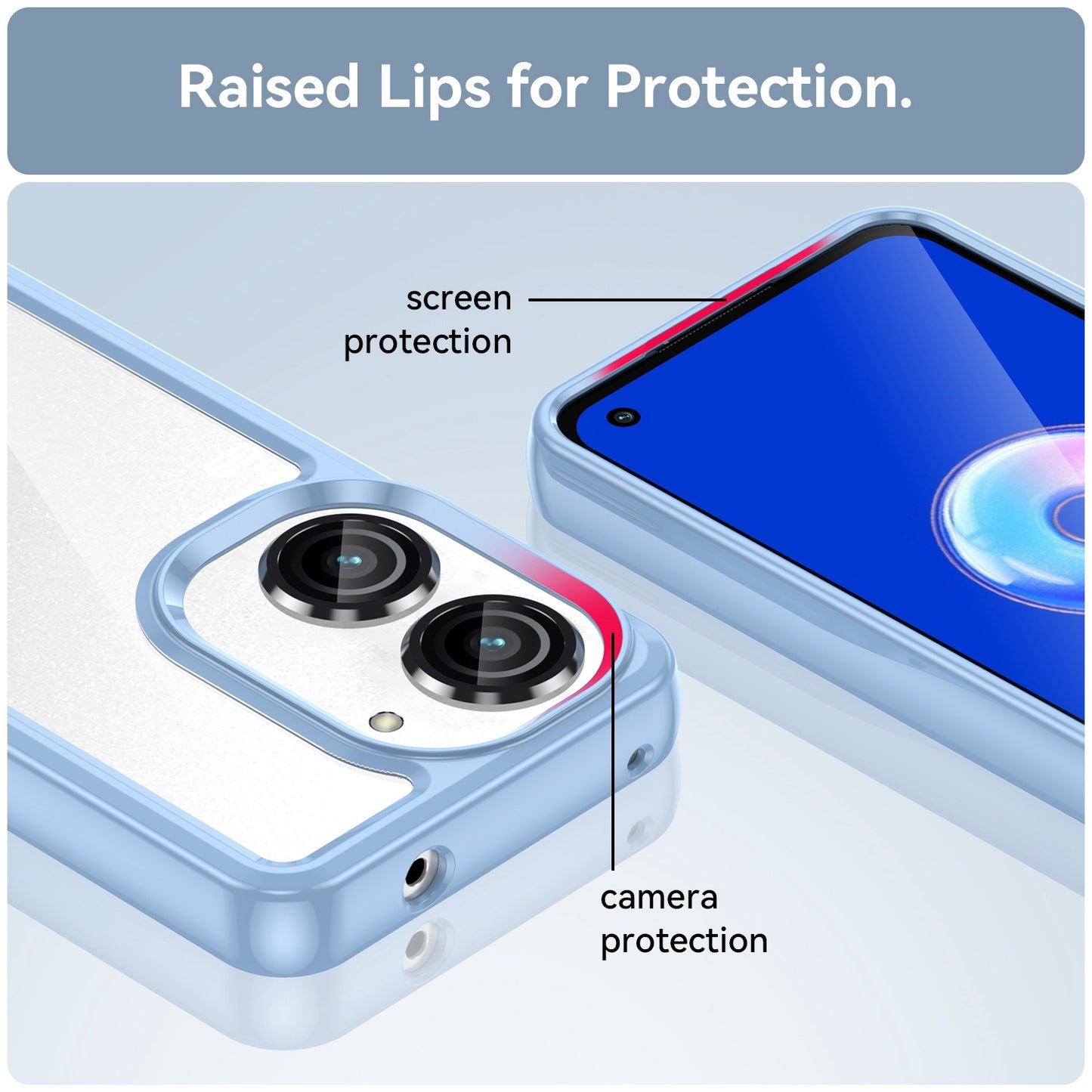 For Asus Zenfone 9 5G TPU + Acrylic Clear Back Phone Protective Case Anti-drop Anti-scratch Back Cover
