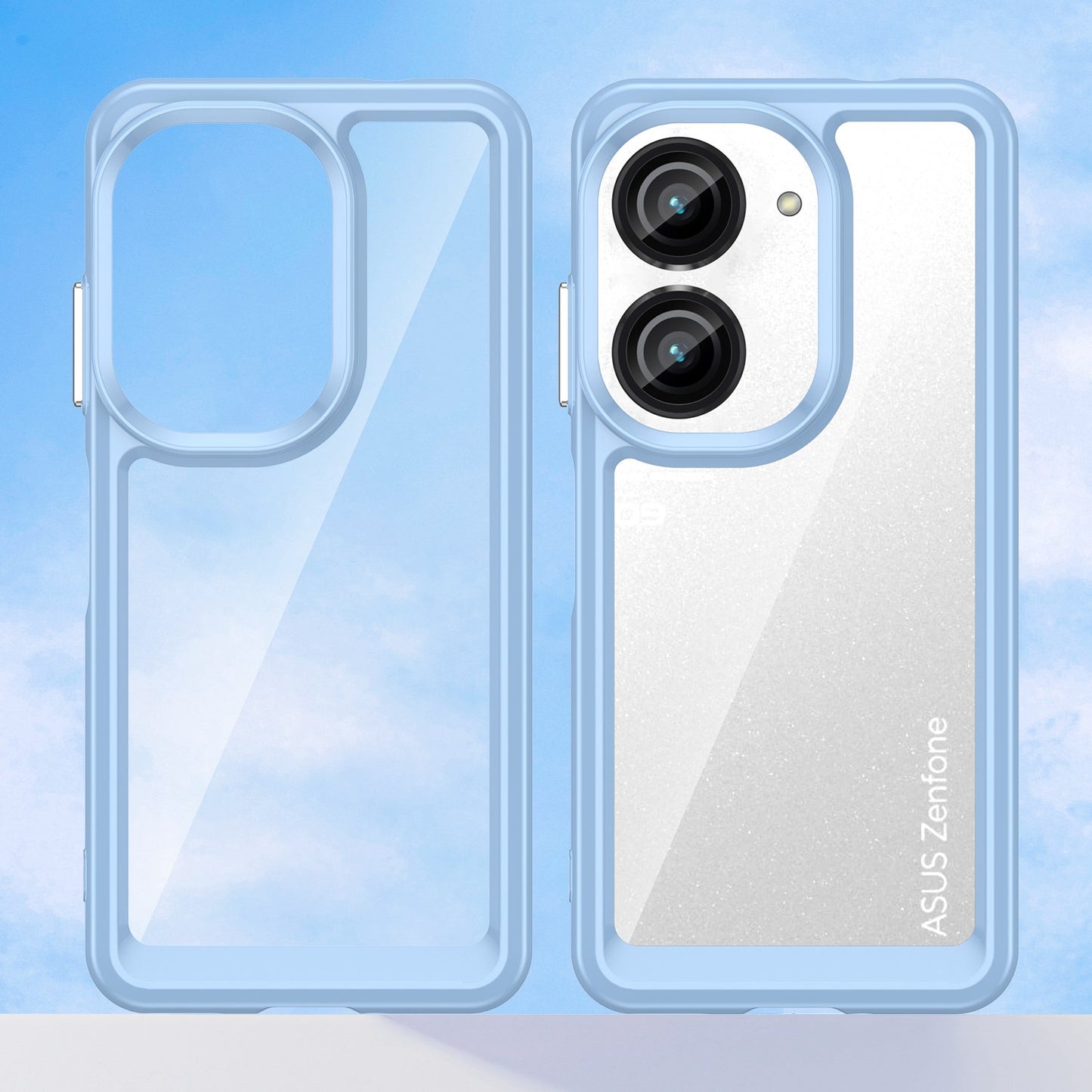 For Asus Zenfone 9 5G TPU + Acrylic Clear Back Phone Protective Case Anti-drop Anti-scratch Back Cover