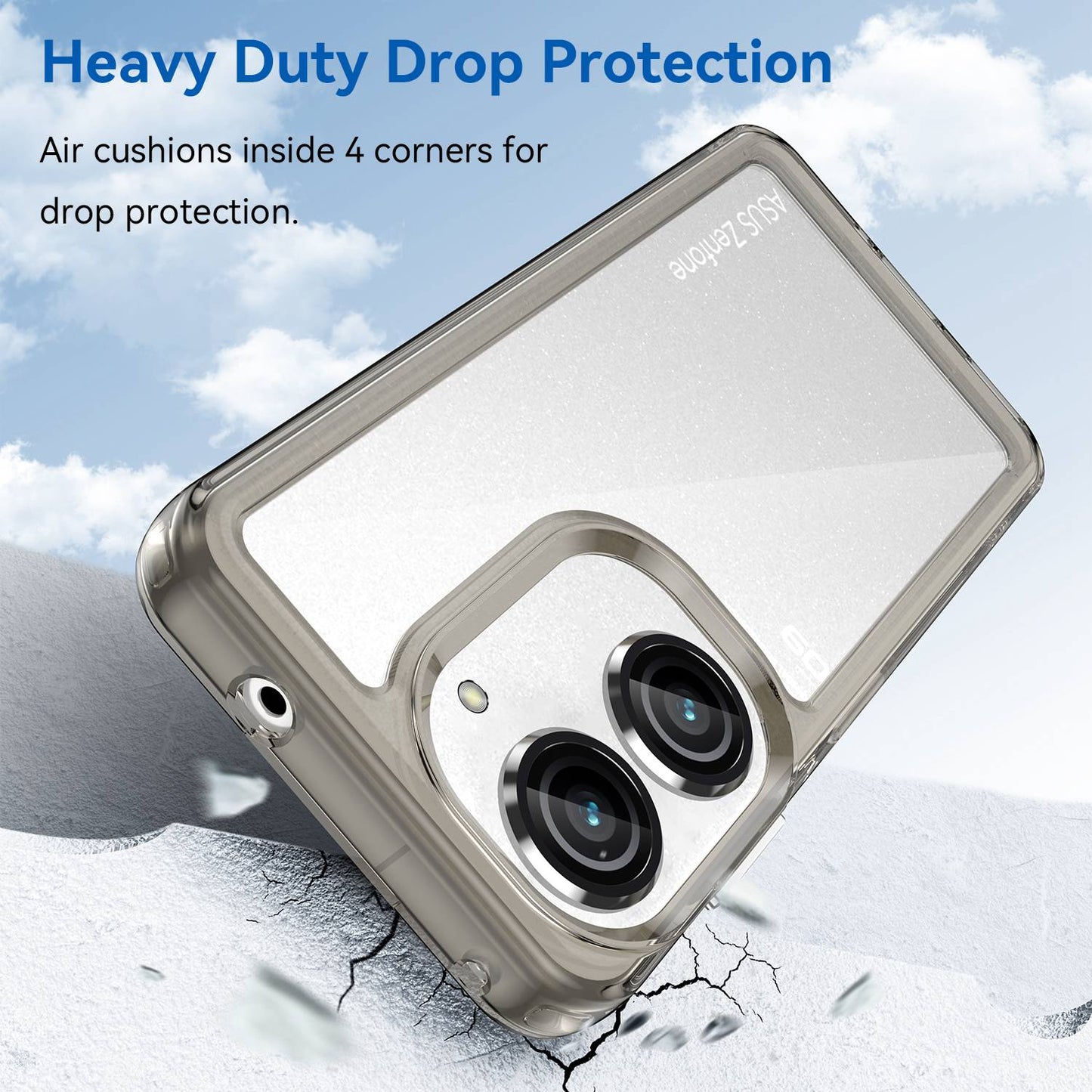 For Asus Zenfone 9 5G TPU + Acrylic Clear Back Phone Protective Case Anti-drop Anti-scratch Back Cover