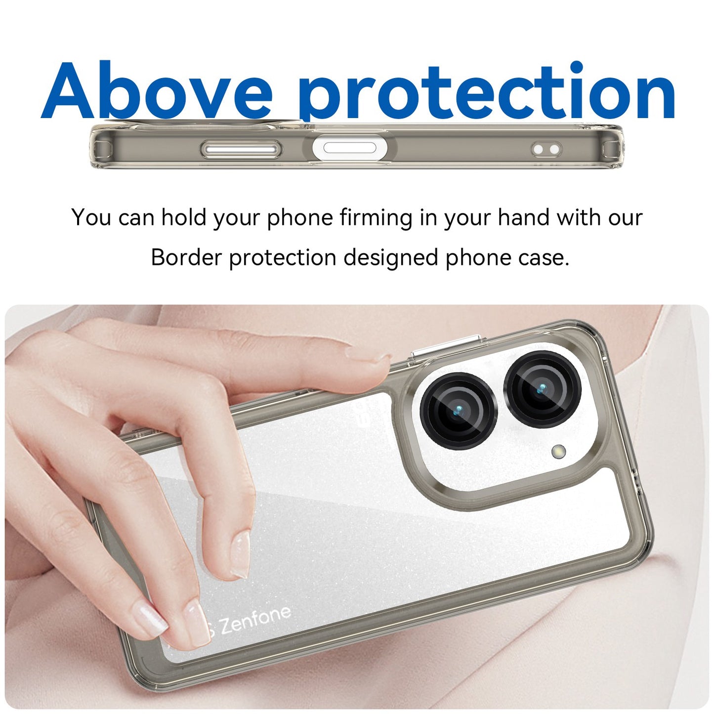 For Asus Zenfone 9 5G TPU + Acrylic Clear Back Phone Protective Case Anti-drop Anti-scratch Back Cover